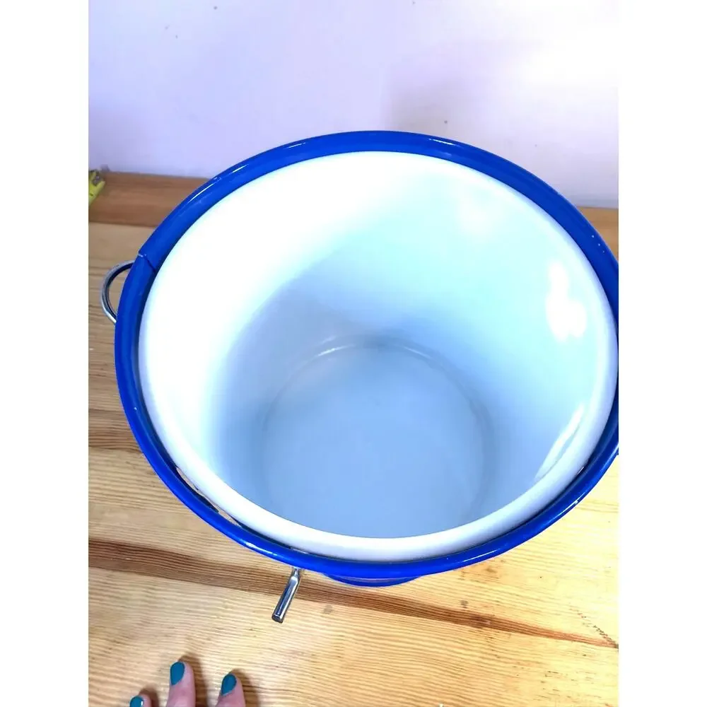 Disney Parks Mickey Mouse Blue Metal Ice Bucket Lid Liner Taiwan Missing Scoop